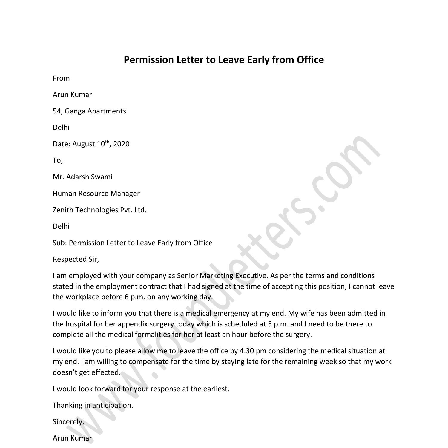 permission-letter-to-leave-early-from-office-pdf-docdroid