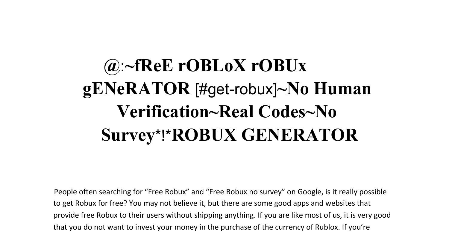 Roblox Robux Generator - Roblox