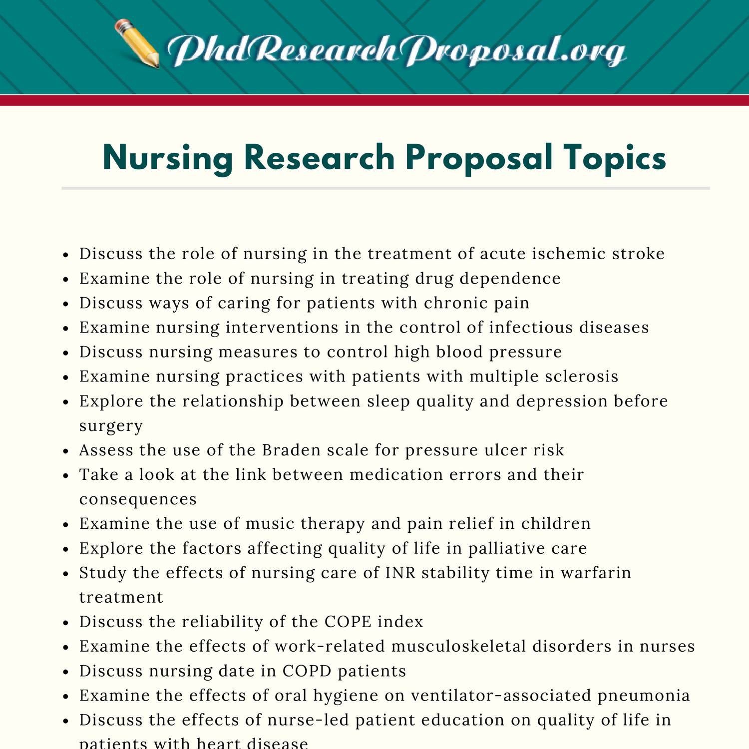 Nursing Research Proposal Topics list pdf DocDroid