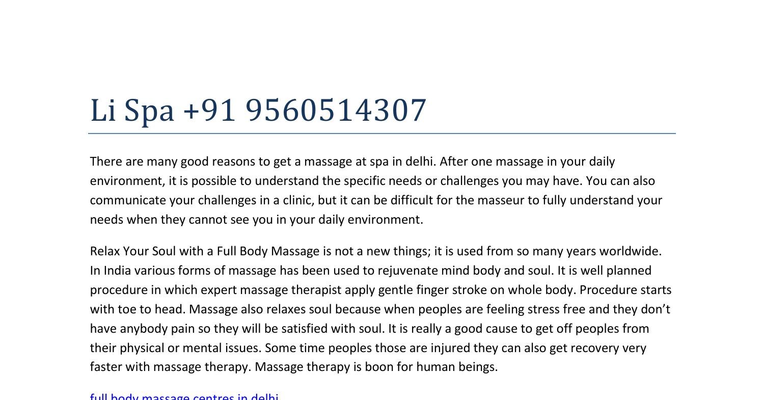 Li Body to Body Massage Centre in Delhi.docx | DocDroid