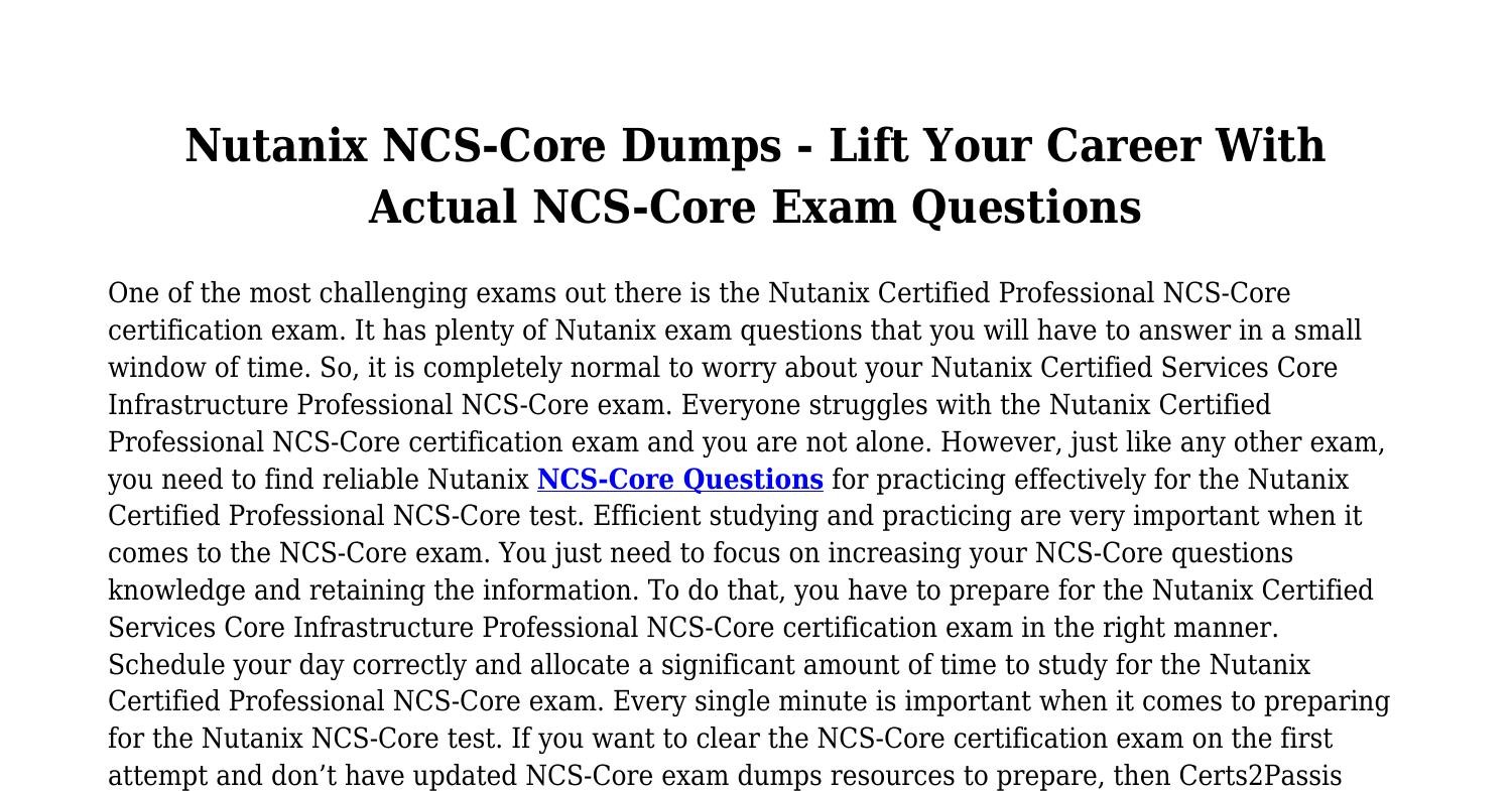 New Launch Nutanix NCSCore Exam Questions [Cyber Monday 2022].pdf