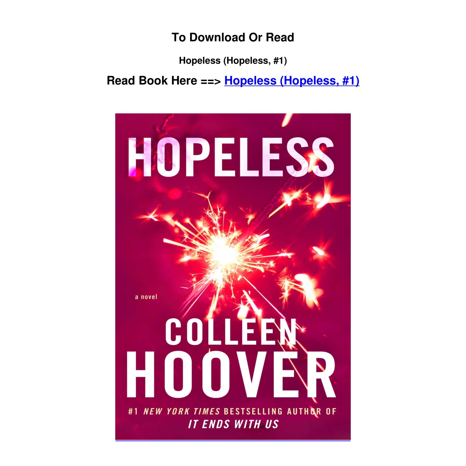 download PDF Hopeless Hopeless 1 By Colleen Hoover.pdf | DocDroid