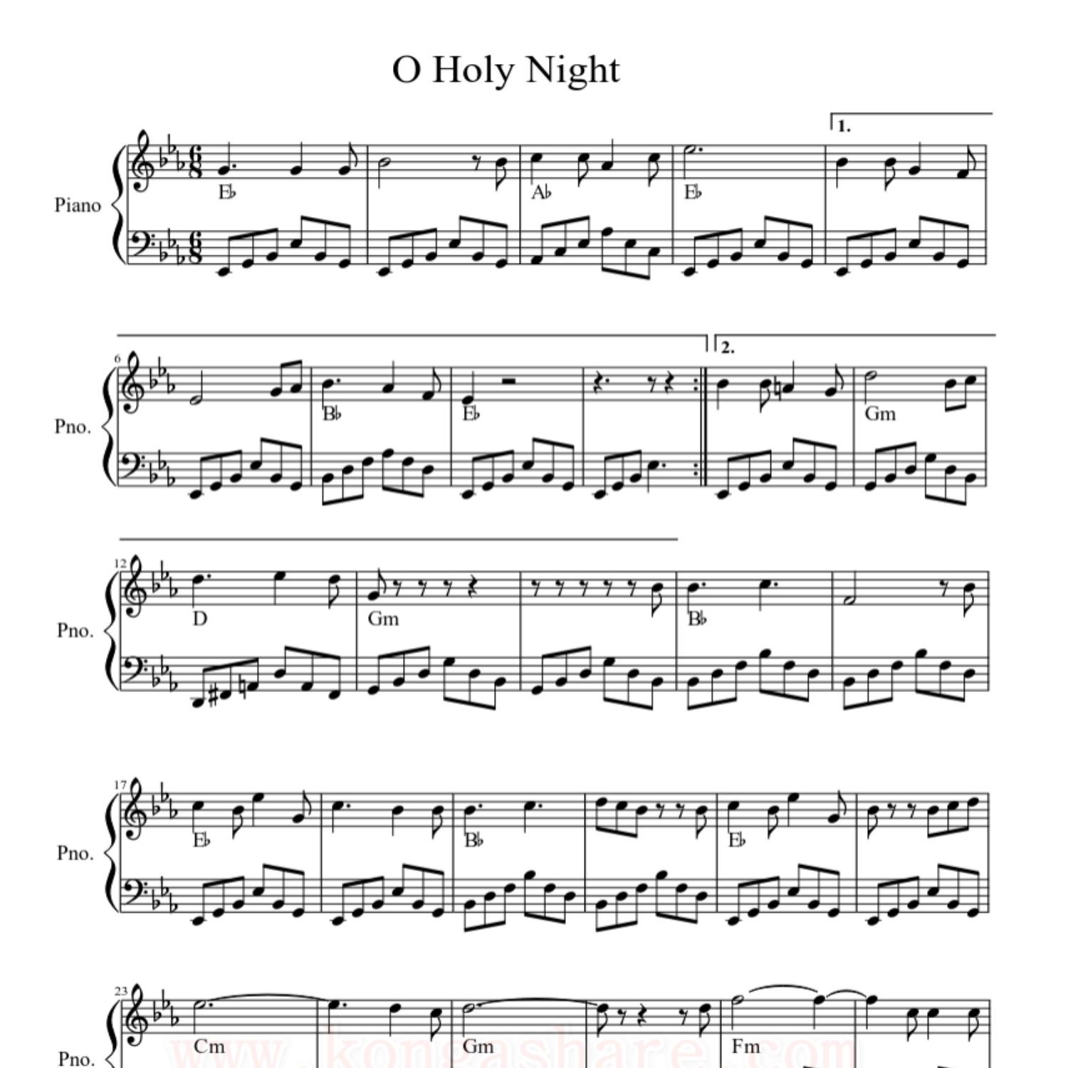 O Holy Night music sheet for Piano - Cantique de Noël in PDF.pdf | DocDroid