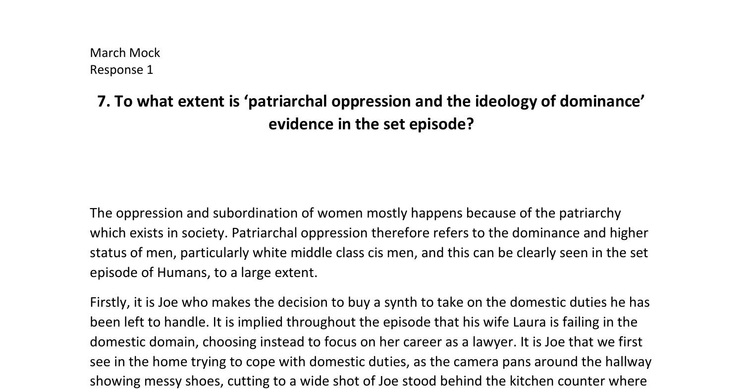 dissertation on patriarchy