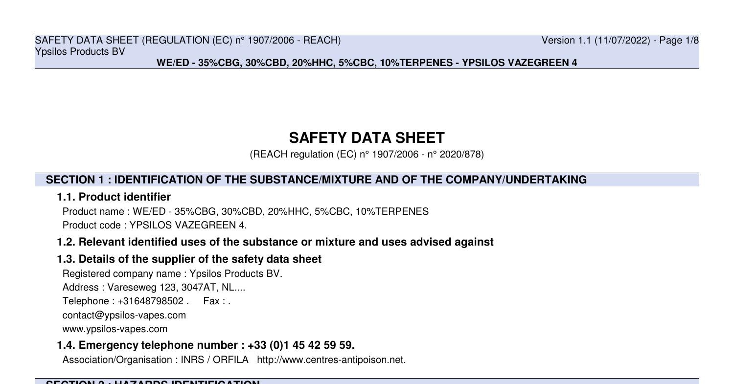 Safety Data Sheet: 1. Identification, PDF