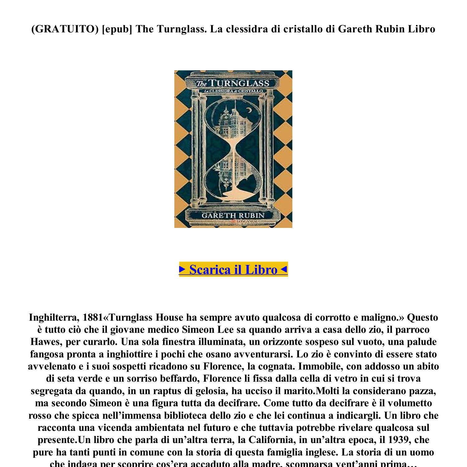 The turnglass. La clessidra di cristallo - Rubin, Gareth - Ebook - EPUB2  con Adobe DRM