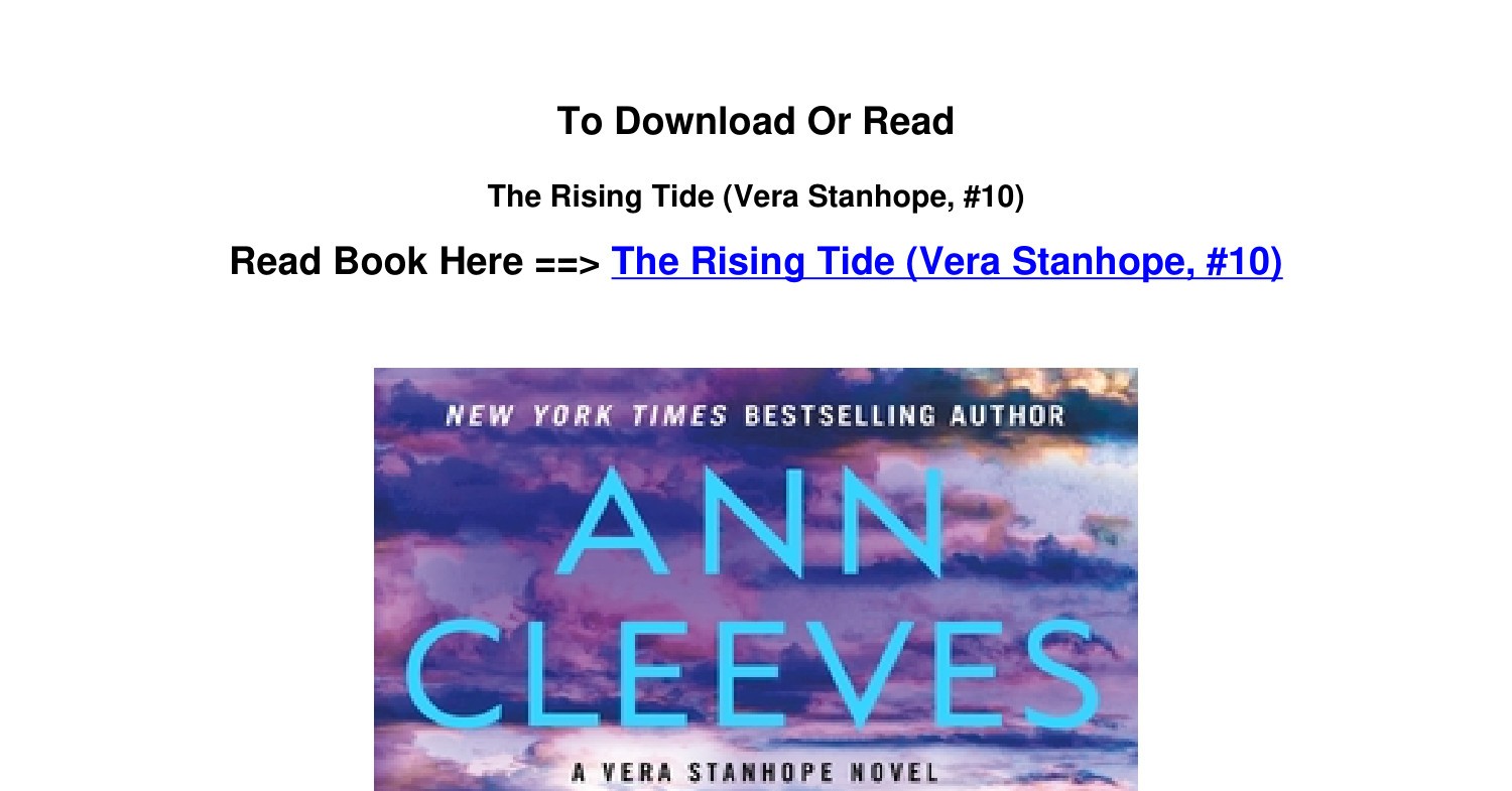 The Rising Tide - (Vera Stanhope) by Ann Cleeves (Hardcover)