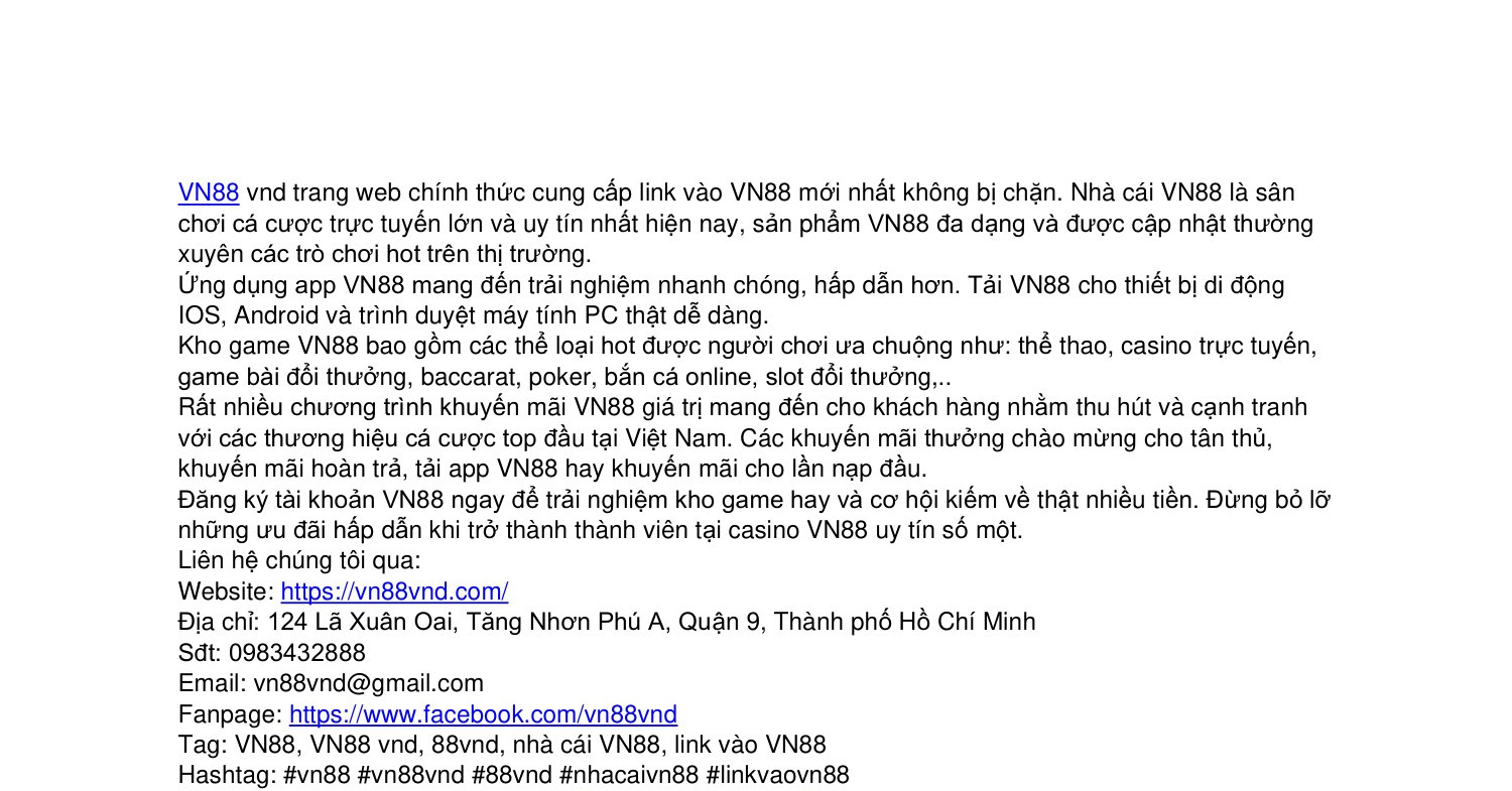 Khám phá thế giới cá cược đỉnh cao cùng Link vào vn88 - Hướng dẫn chi tiết & kinh nghiệm chơi