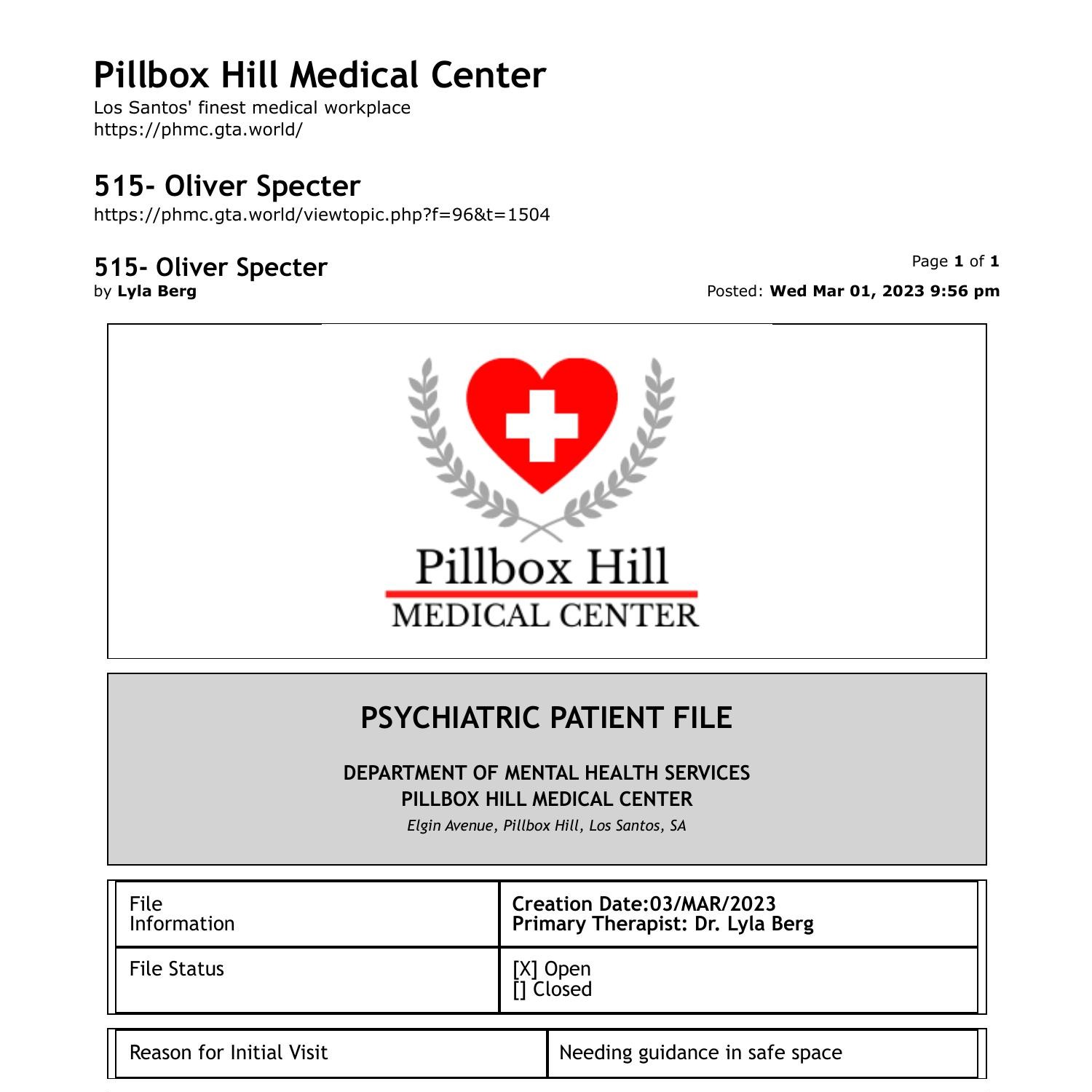 Pillbox Hill Medical Center Oliver Specter Pdf Docdroid