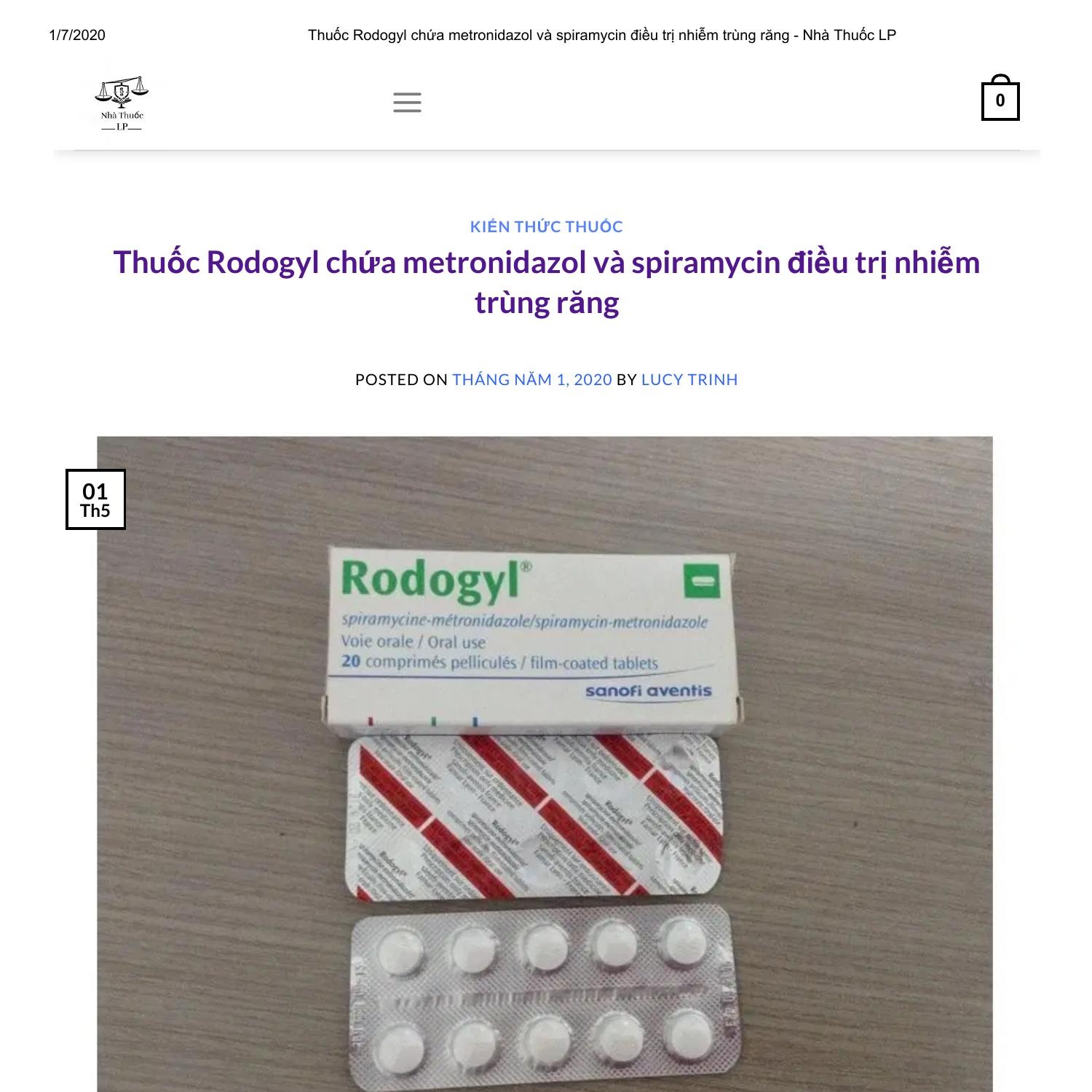 Thuoc Rodogyl Chua Metronidazol Va Spiramycin Nha Thuoc Lp Pdf Docdroid