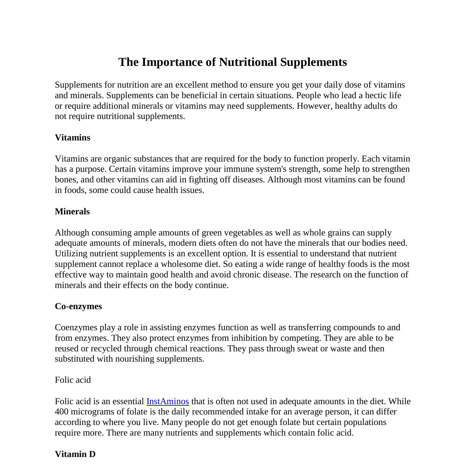 The Importance Of Nutritional Supplements.pdf-.pdf | DocDroid