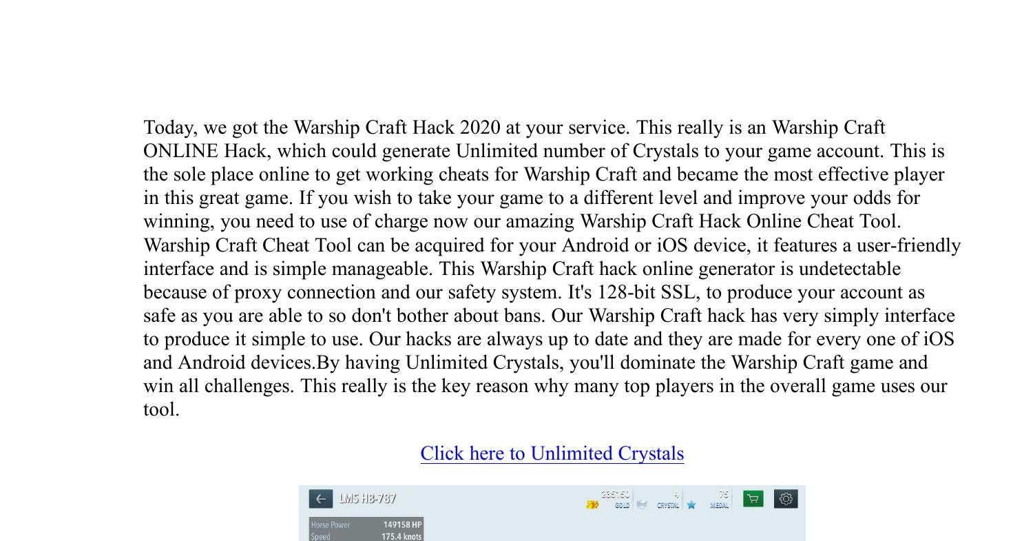 how to hack warship craft
