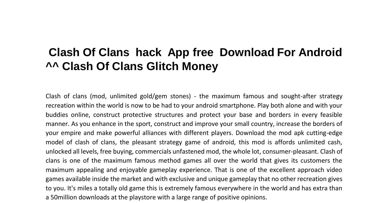 Clash Of Clans hack App free Download For Android.pdf DocDroid