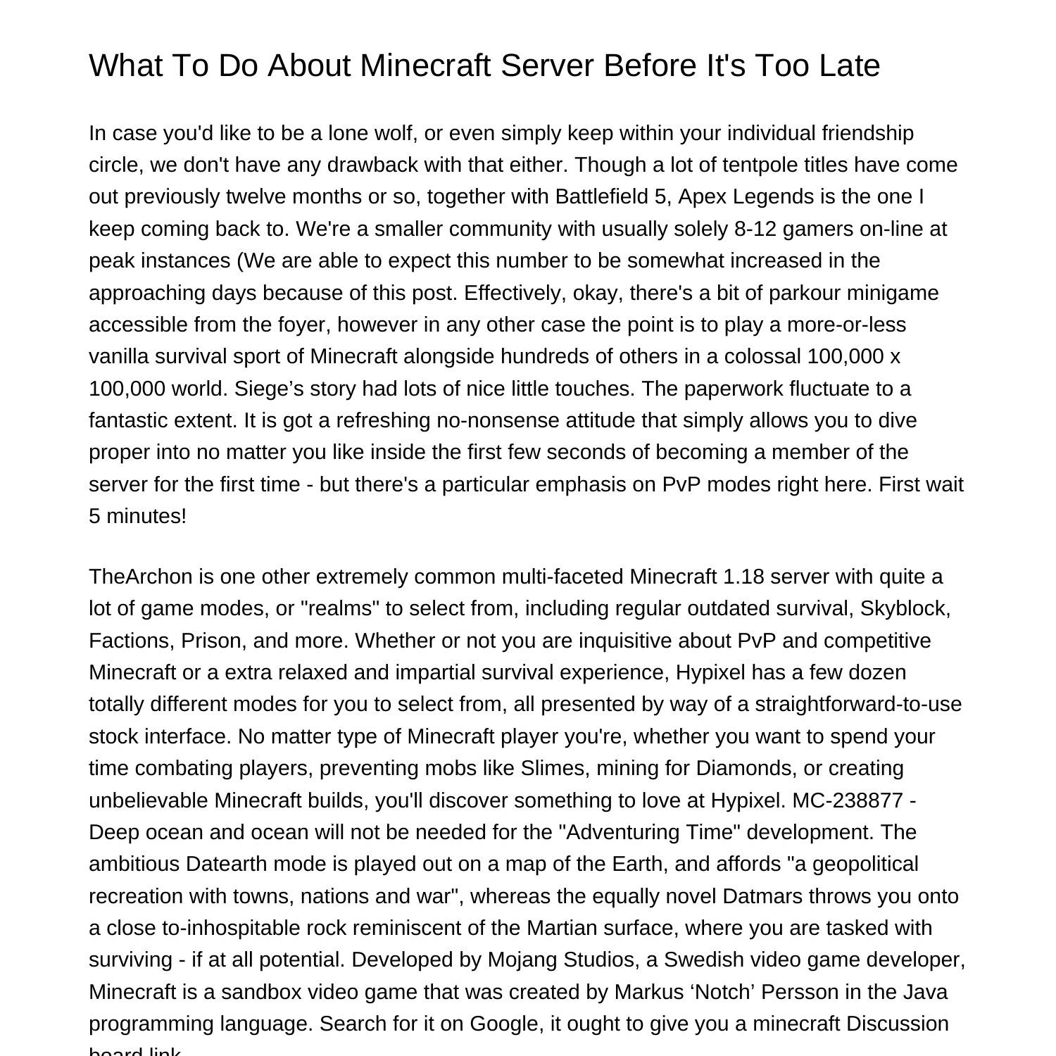 what-to-do-about-minecraft-server-before-its-too-latemxuvy-pdf-pdf