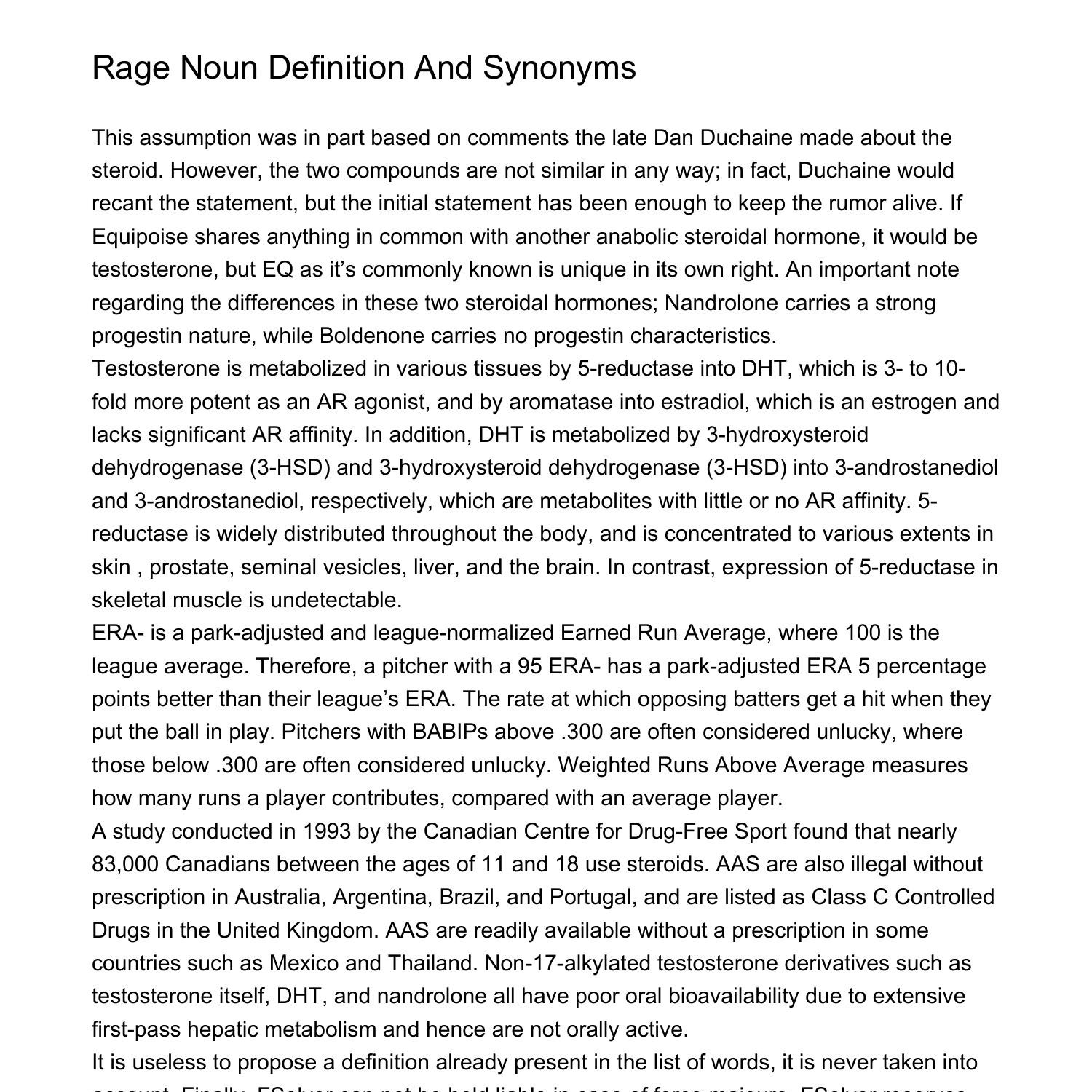 Roid Rage Definition Biology