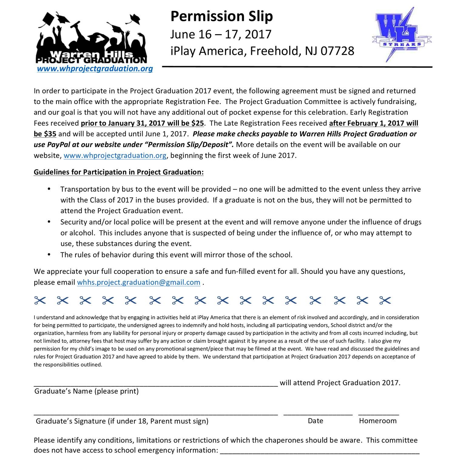 Project Graduation Permission Slip 2017pdf Docdroid