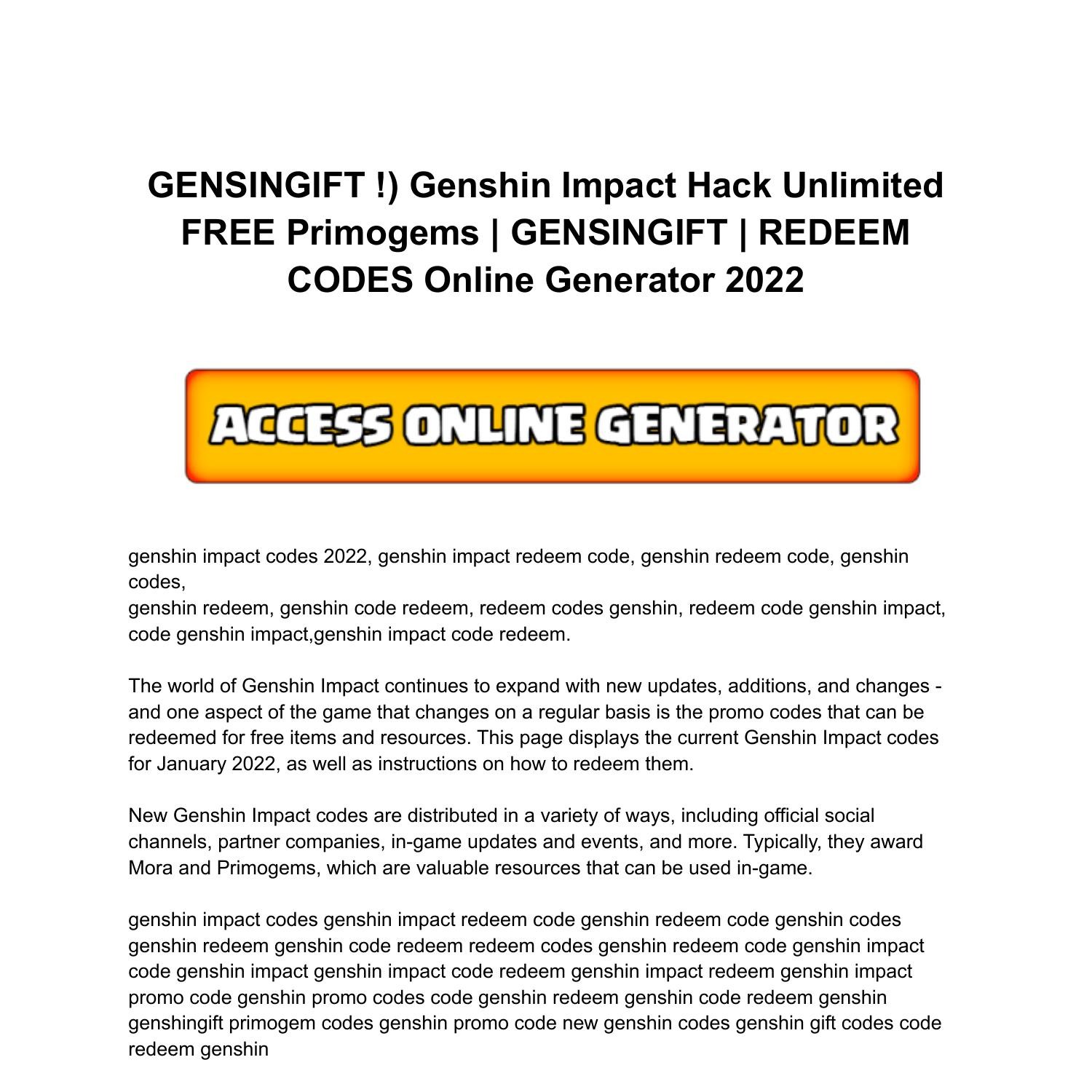 Genshin Impact: How to Redeem Codes Online, In-Game, Free Primogems