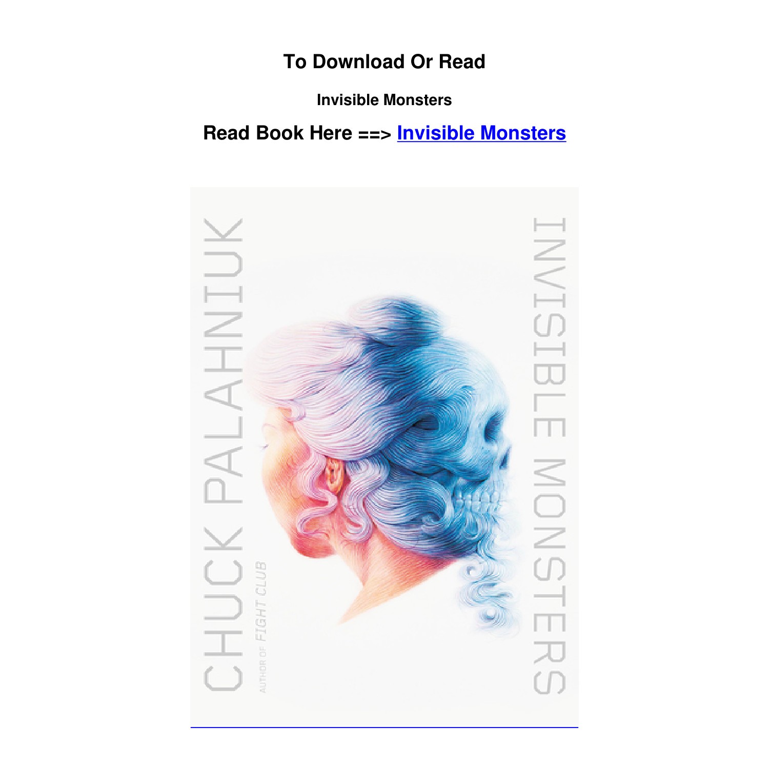 EPUB Download Invisible Monsters By Chuck Palahniuk Pdf DocDroid