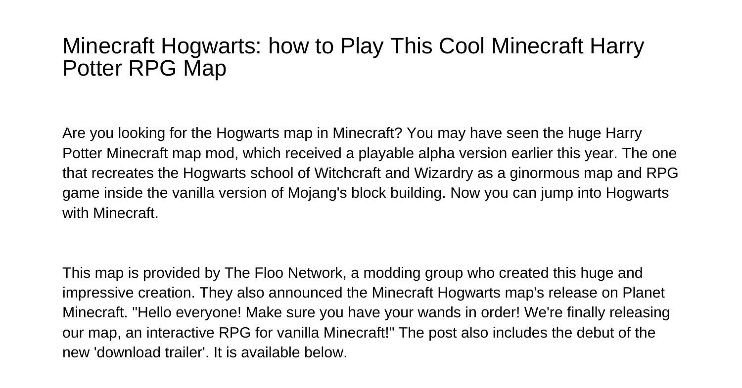 Minecraft Hogwarts How to Play This Cool Minecraft Harry Potter RPG ...