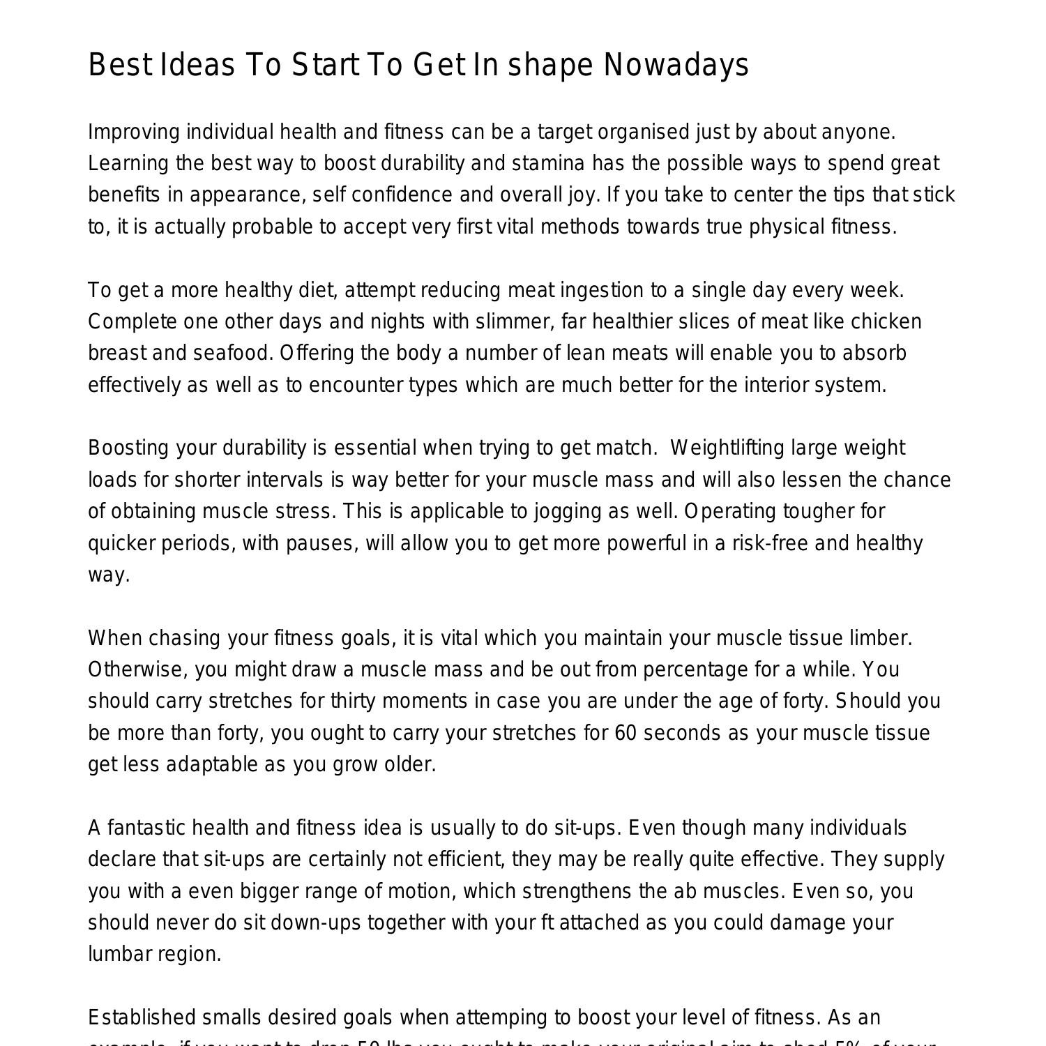 Best Ideas To Start To Get Fit Todaywkkzh Pdf Pdf Docdroid