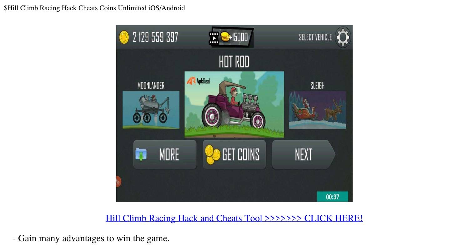 Hill climb racing cheats unlimited coins ios jailbreak