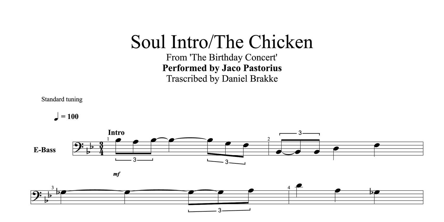 chart for the chicken jaco
