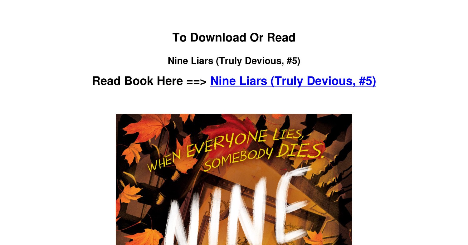 download epub Nine Liars Truly Devious 5 BY Maureen Johnson.pdf | DocDroid