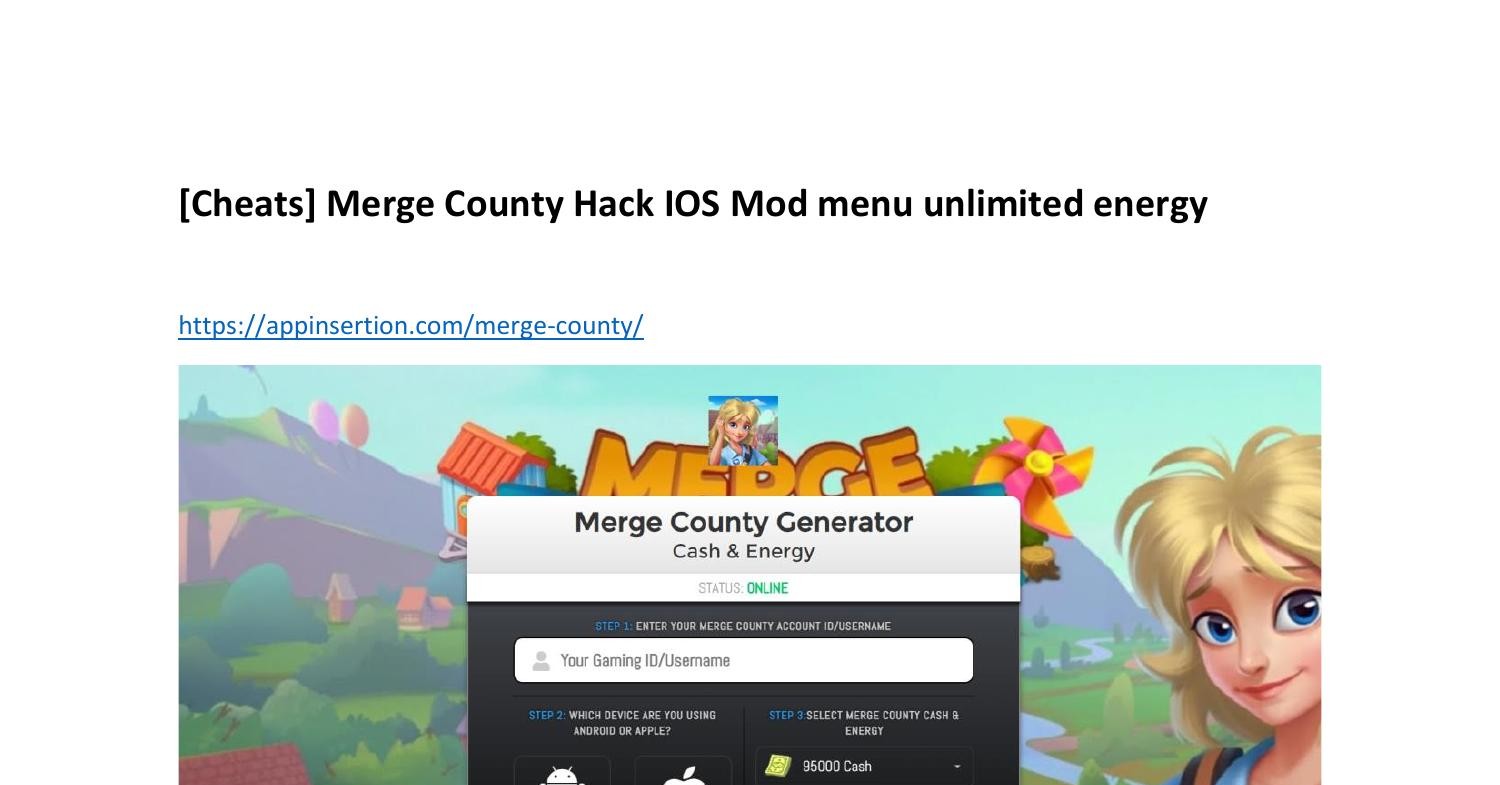 Cheats] Merge County Hack IOS Mod menu unlimited energy.pdf