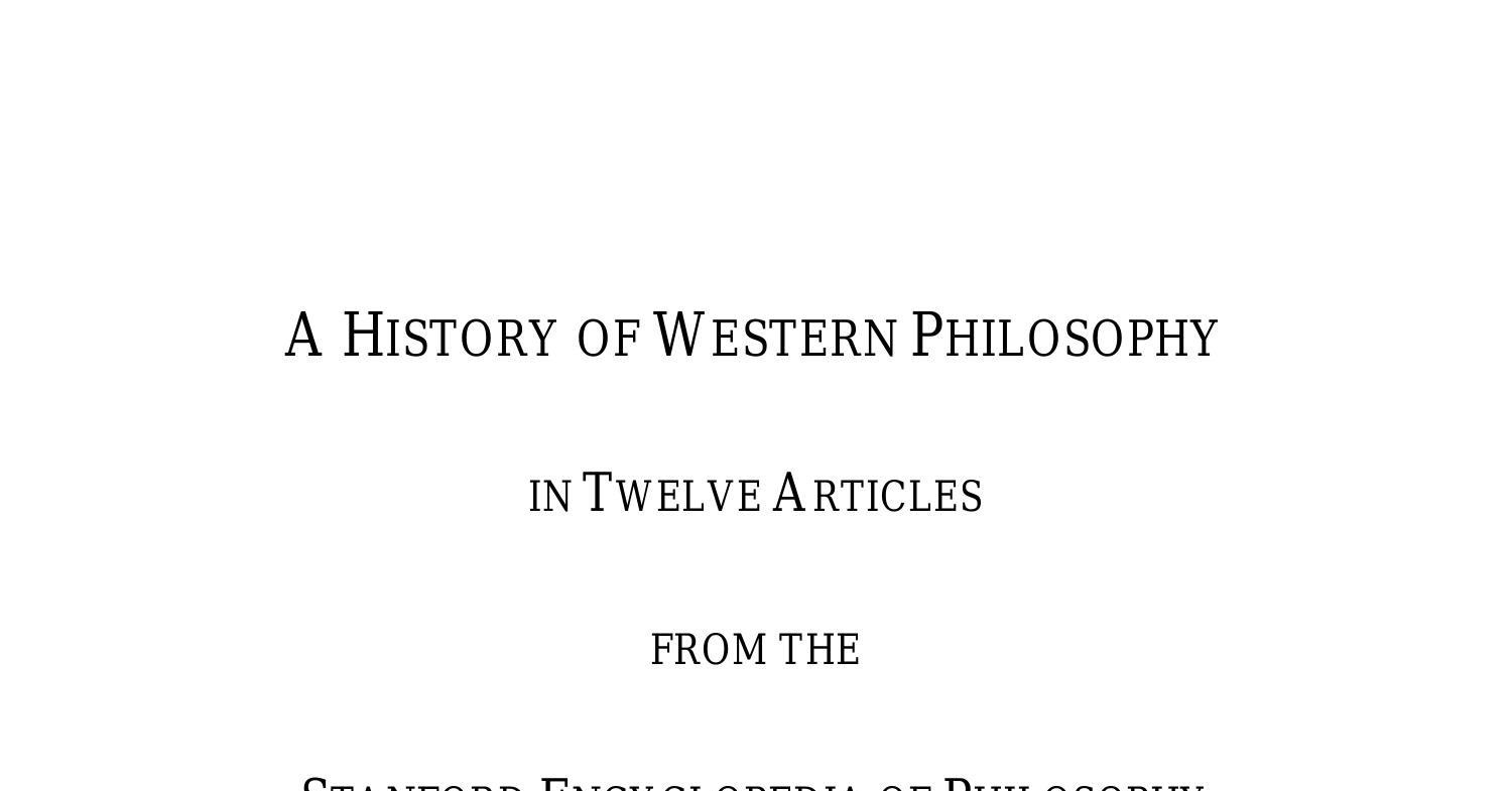 A History Of Western Philosophy In 12 SEP Articles.pdf | DocDroid