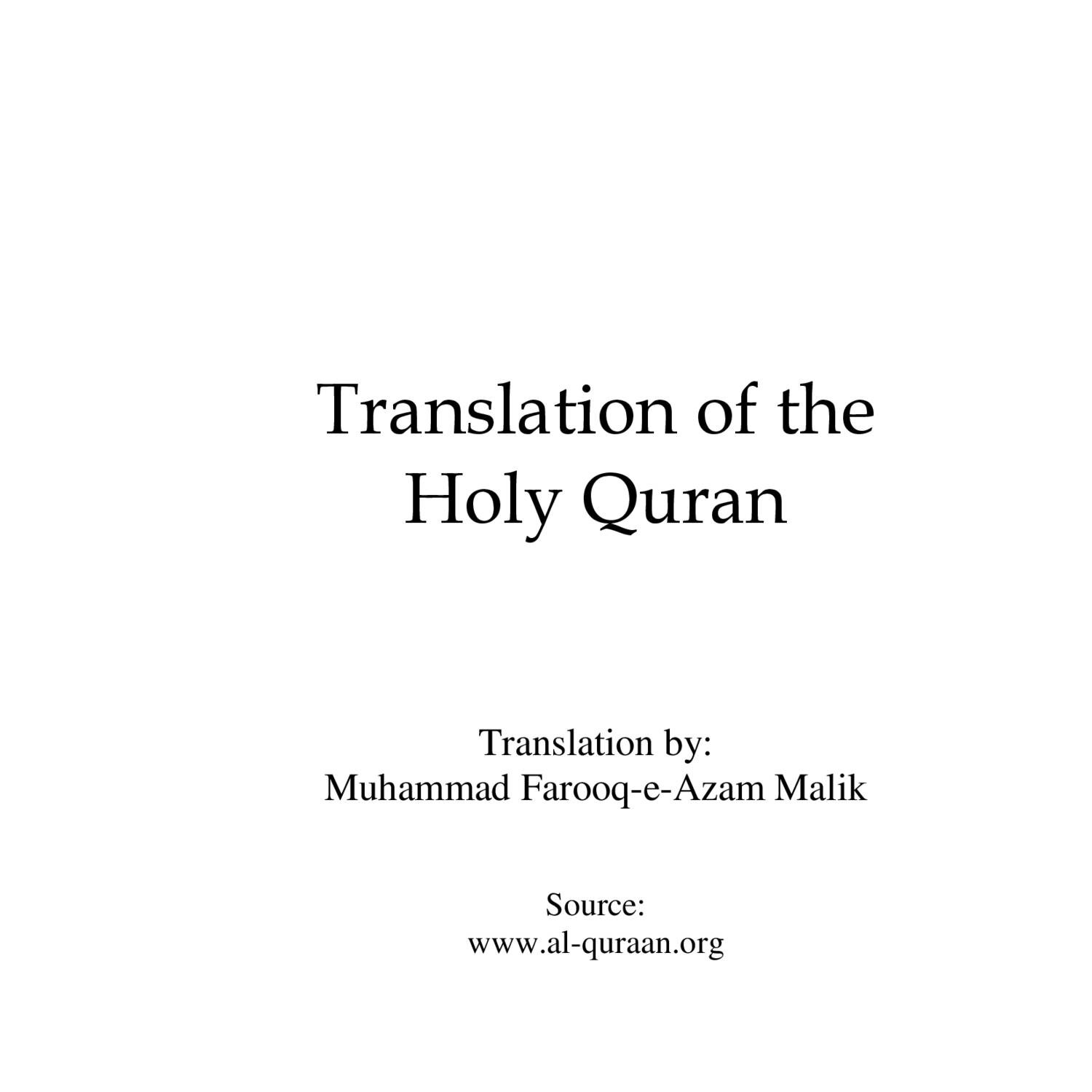 Quran English Translation By F Malik pdf DocDroid