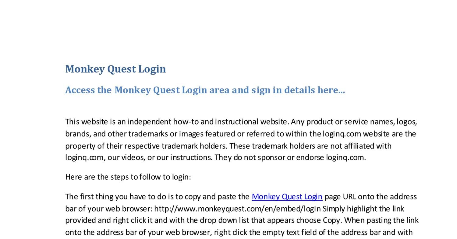 Monkey quest log classic game