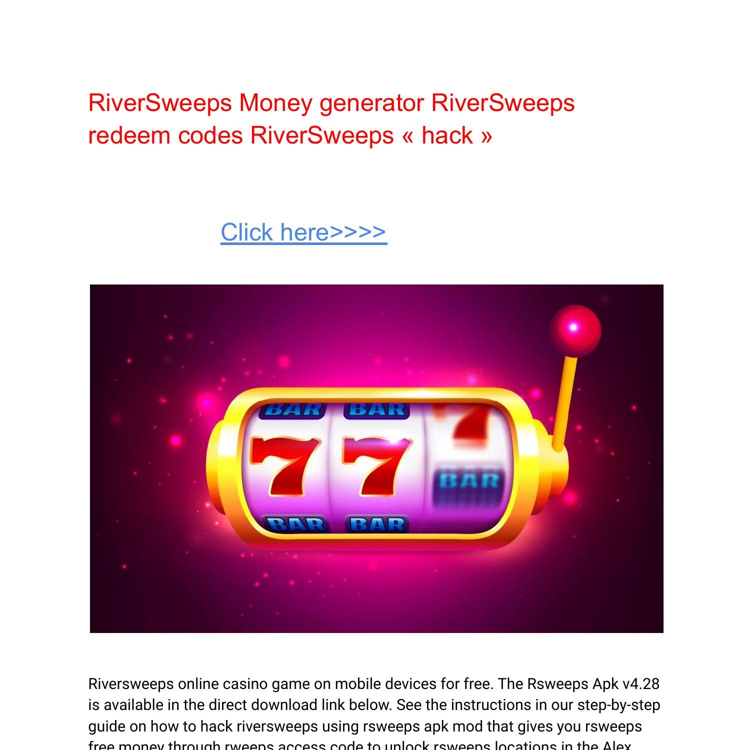 RiverSweeps Money generator RiverSweeps redeem codes RiverSweeps « hack