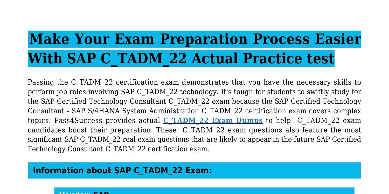 C-TADM-22 Valid Test Review