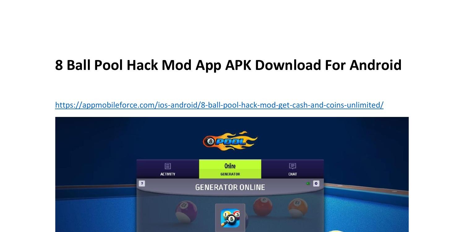 8 Ball Pool Unlimited Coins And Cash Mod Apk Hack Latest Version