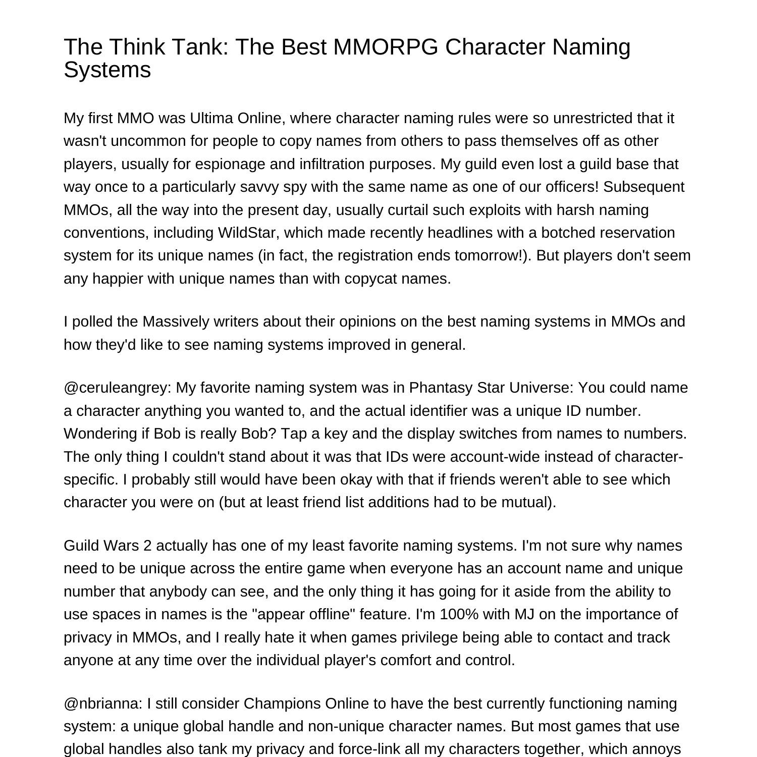 the-think-tank-the-best-mmorpg-character-naming-systemsycgtv-pdf-pdf