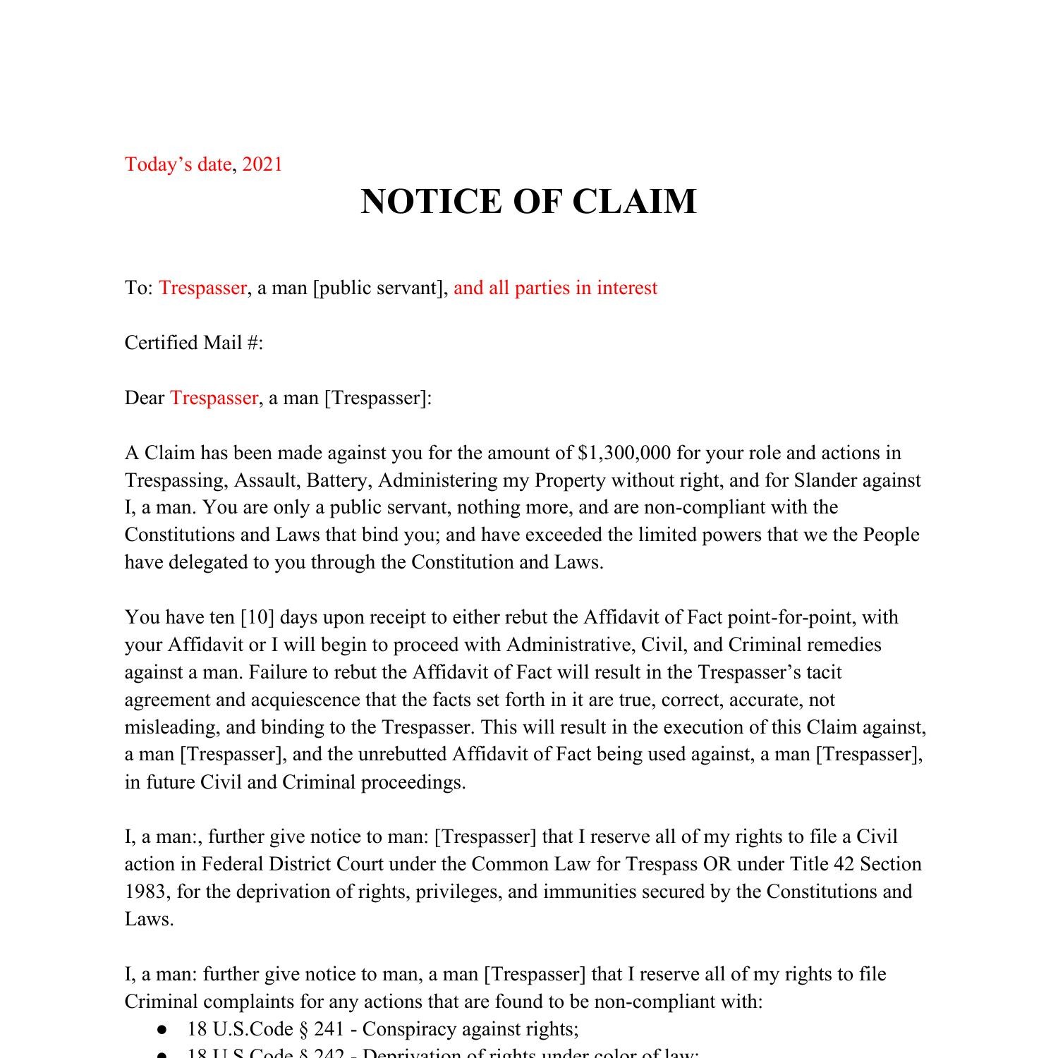 Notice Of Claim docx DocDroid