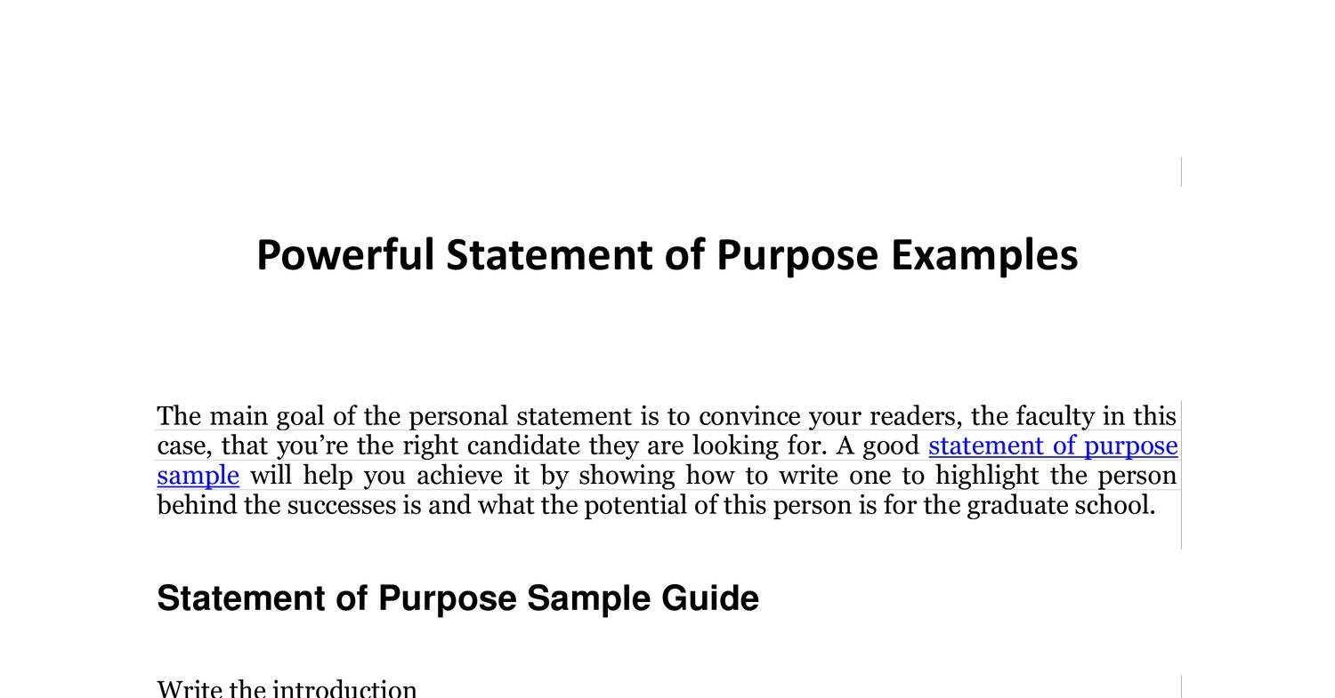 Power Statement Examples