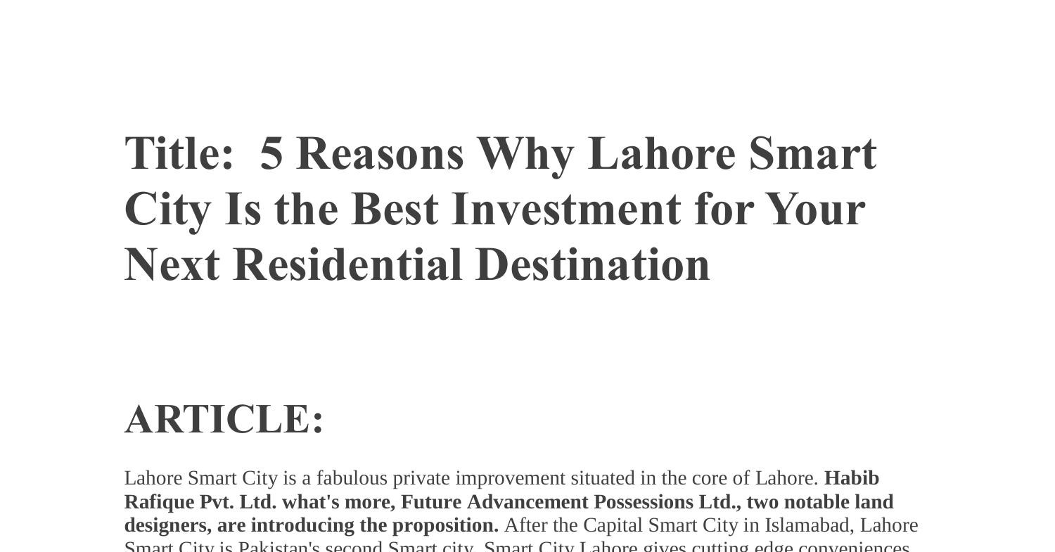 5-reasons-why-lahore-smart-city-is-the-best-investment-for-your-next