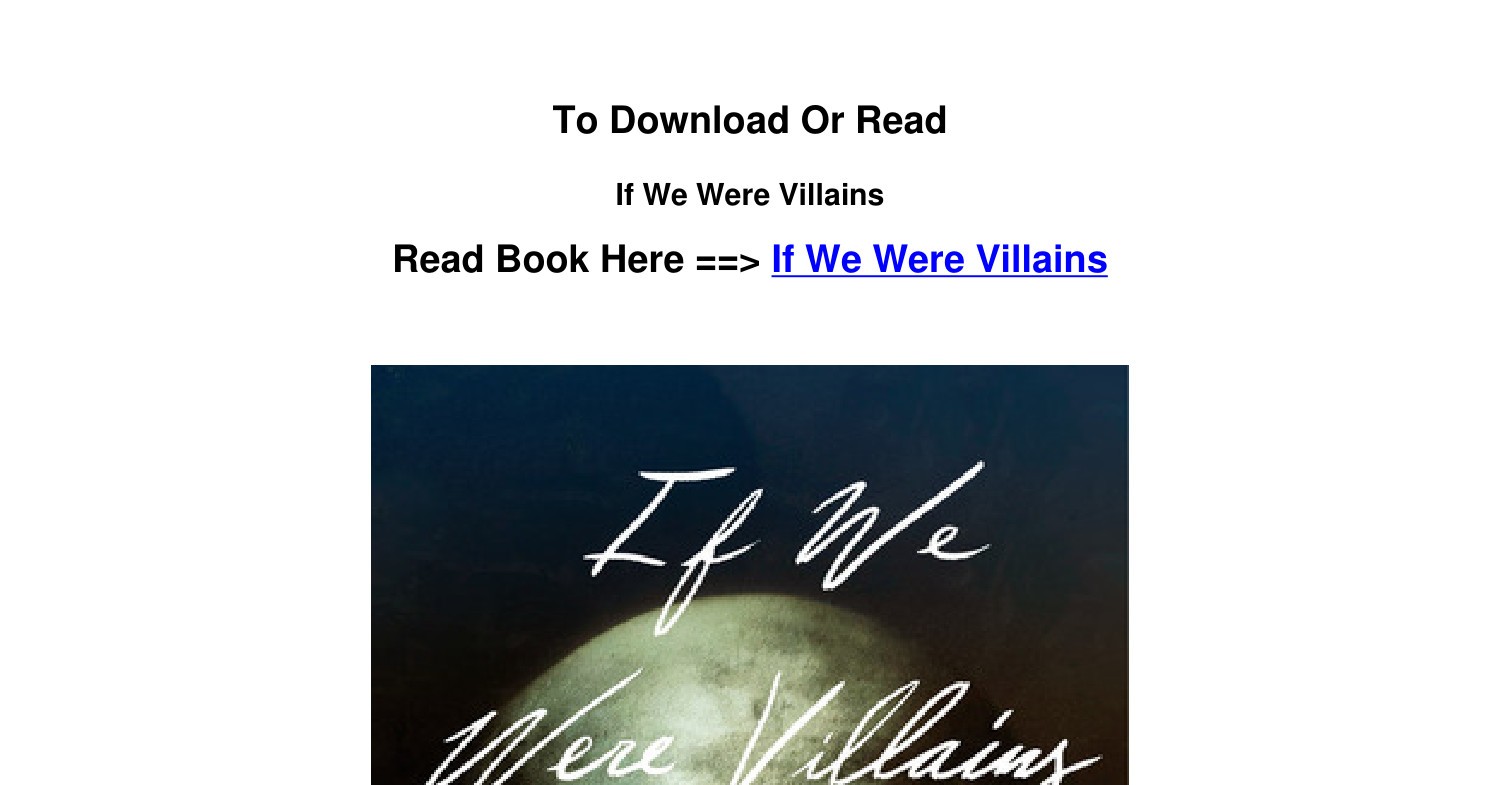 If we were Villains by M. L. RioIf