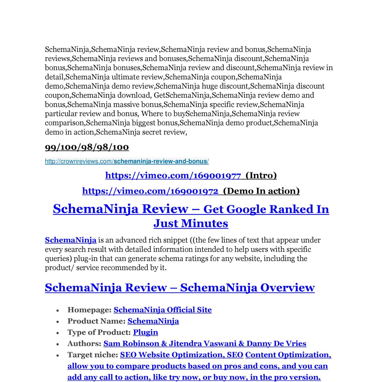 Schemaninja Review Demo Of Schemaninja Pdf Docdroid