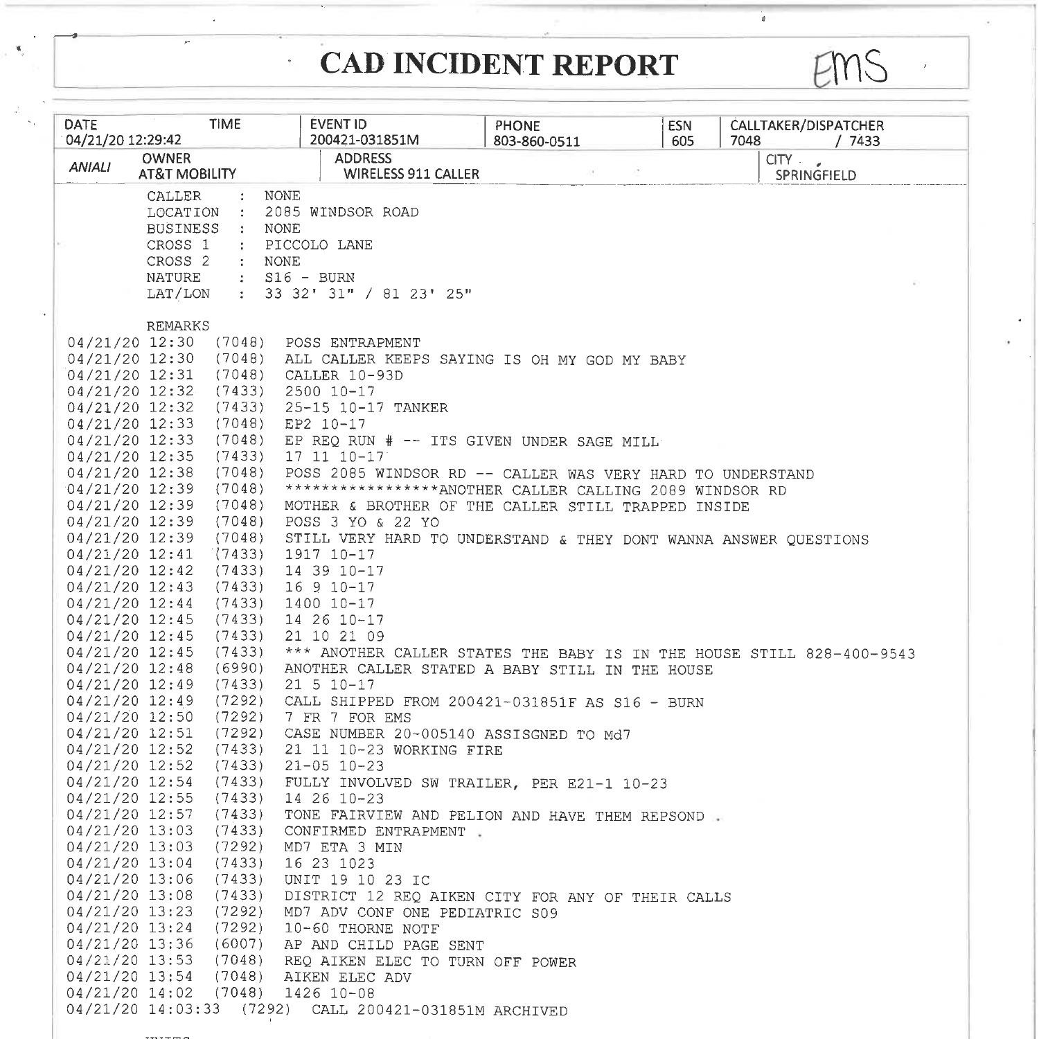 Cad Report Example