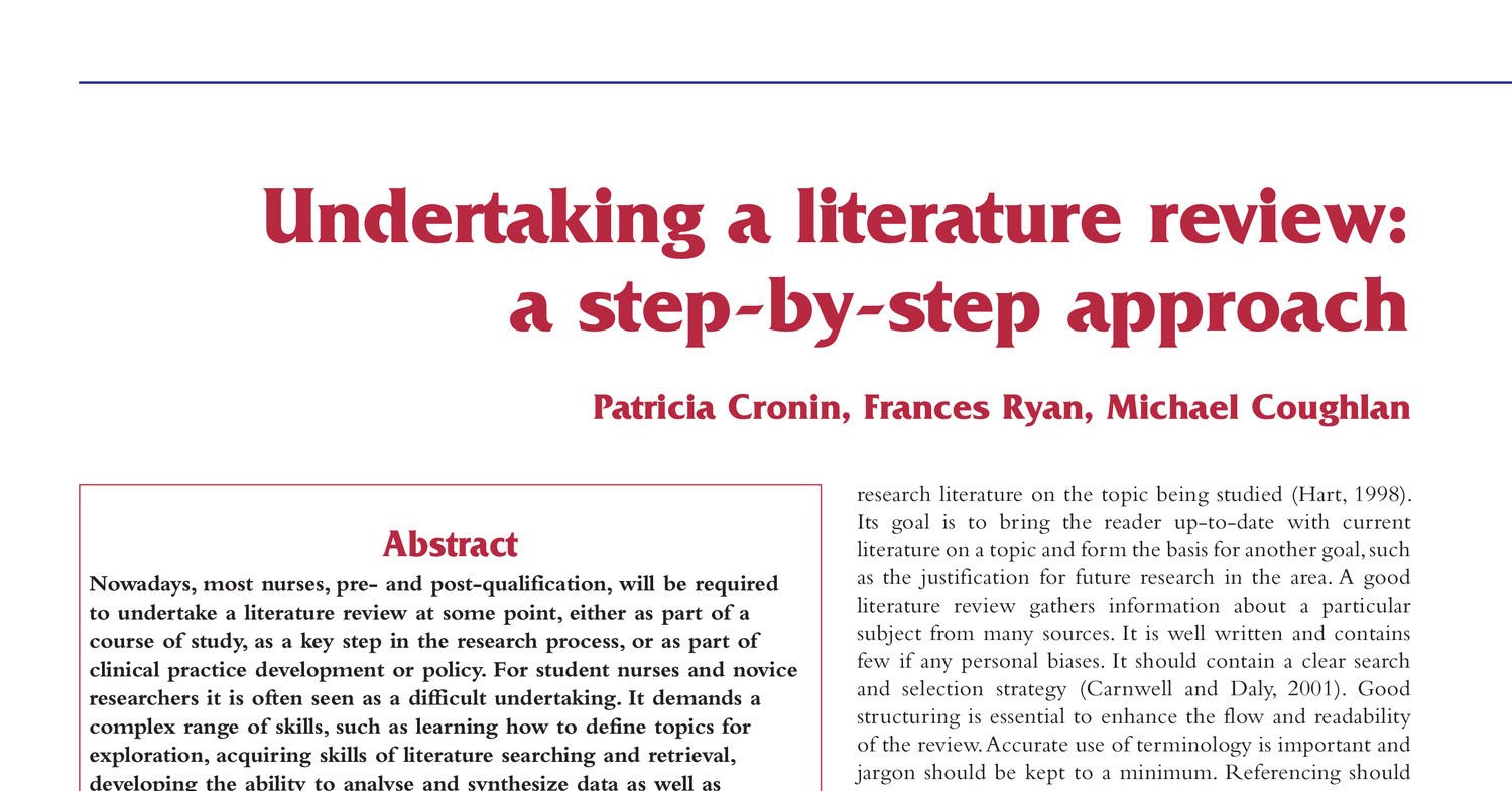 steps in undertaking a literature review