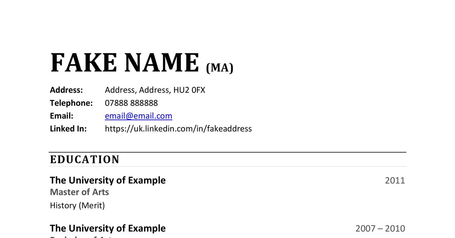 Fake CV.pdf | DocDroid