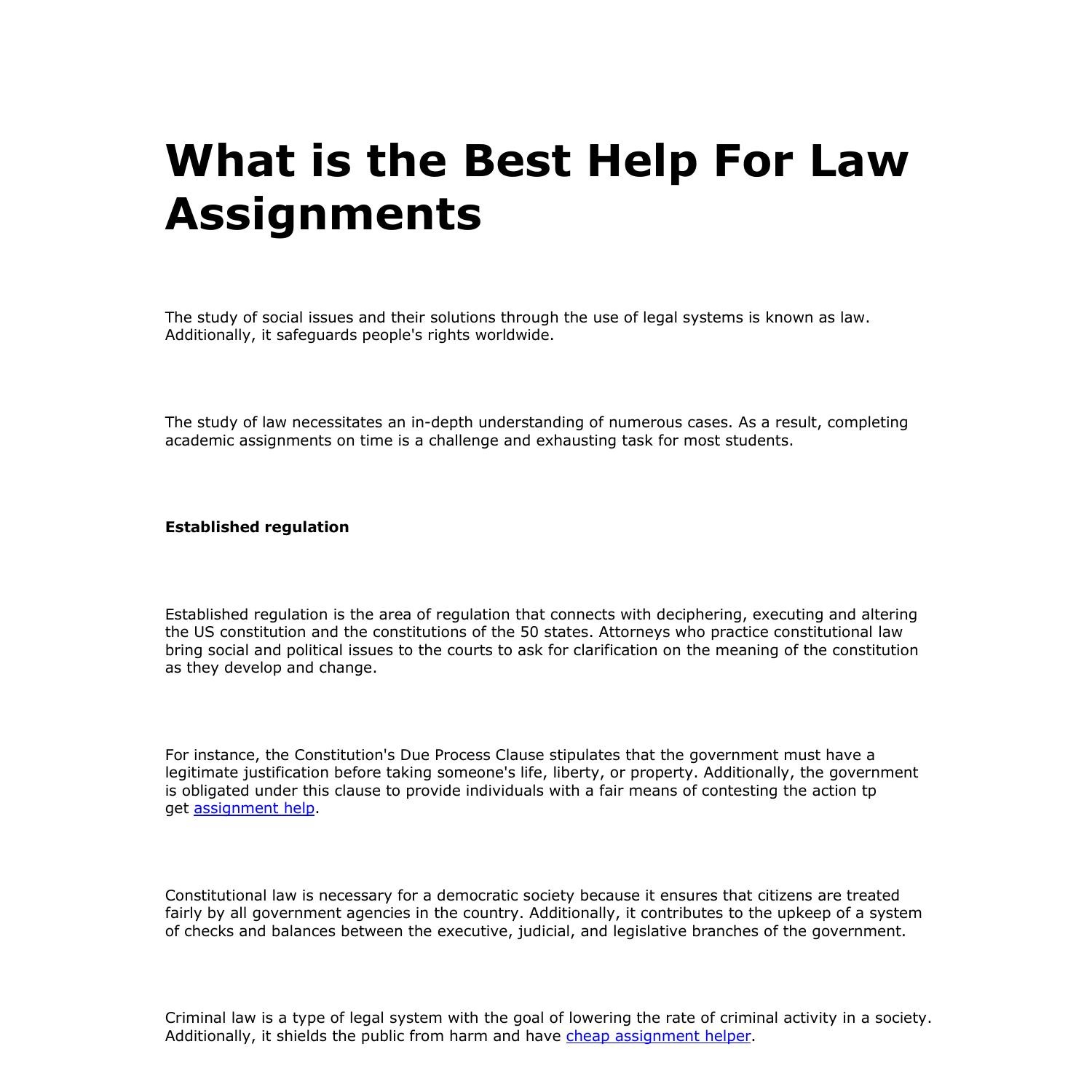 law school assignment example