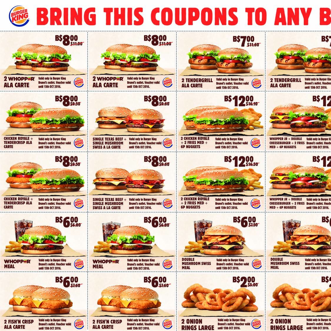 Burger King Printable Menu With Prices