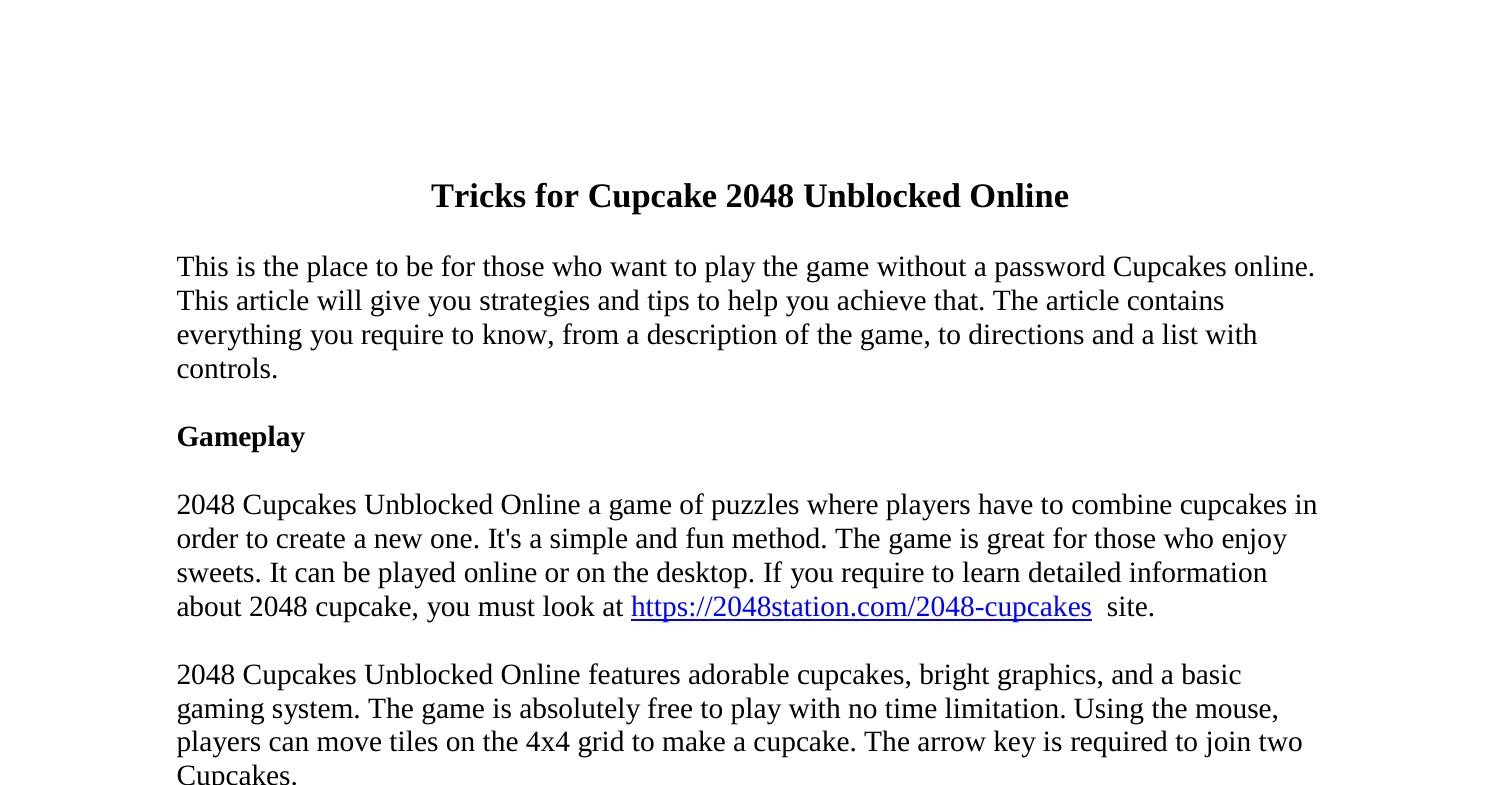 2048 Cupcake Unblocked: How To Play 2048 On Unblocked Websites