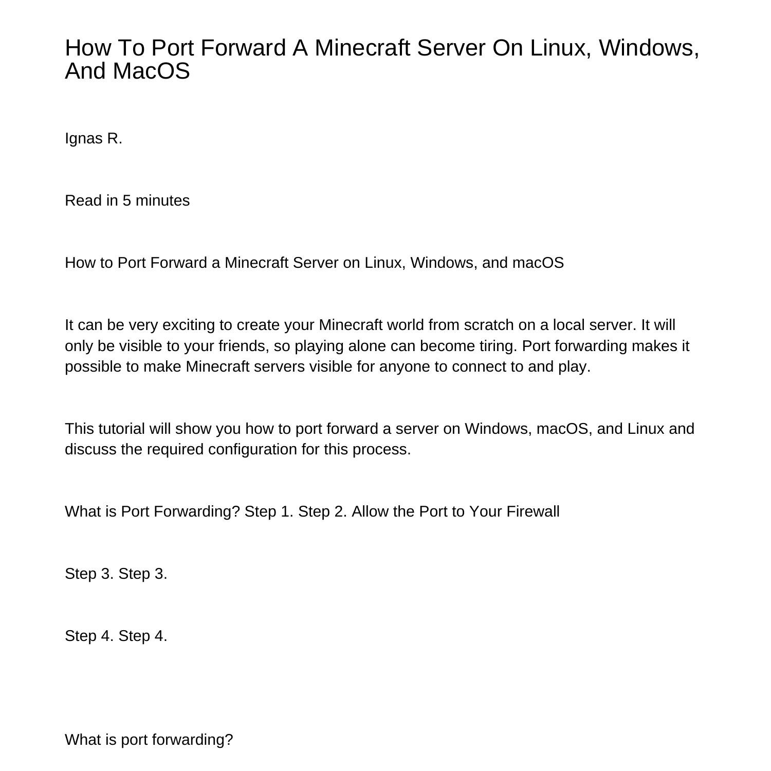 How to Port Forward a Minecraft Server - Step-by-Step