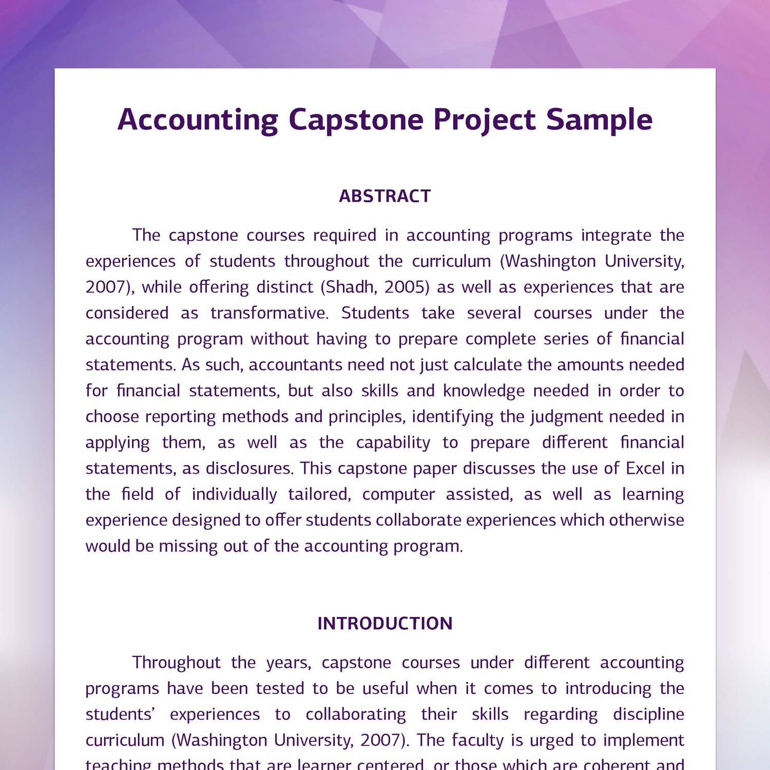 capstone project execution and report writing