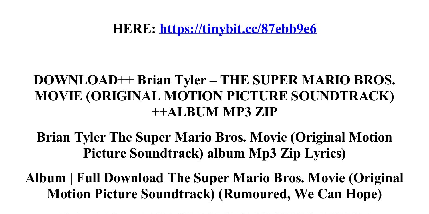 The Super Mario Bros. Movie (Original Motion Picture Soundtrack