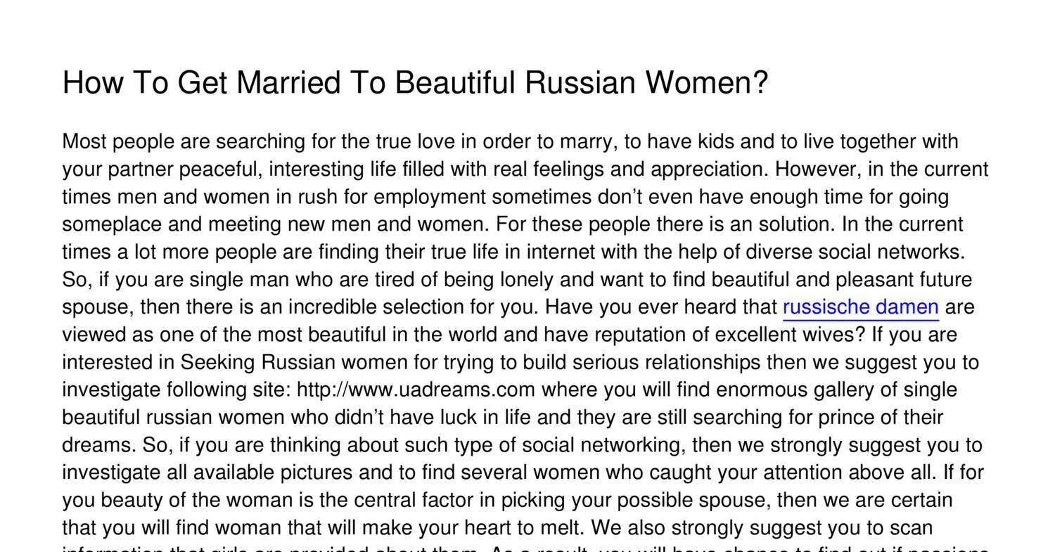 How To Get Married To Beautiful Russian Womenpdf Docdroid